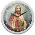 Relógio de Parede Redondo Ômega Branco Jesus Cristo Plashome Sala Cozinha e Escritório e Decoração