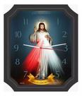Relogio de parede Retangular Jesus Misericordioso 23,5x27cm