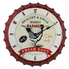 Relógio de parede Retro Beer Cap Farmhouse Style 30 cm de ferro