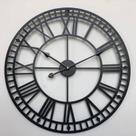 Relógio de parede Roman Iron Black de estilo europeu 60cm