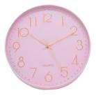 Relógio De Parede Rosa 30x30cm Numeração Arábica - TASCOIMPORT