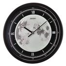 Relógio de parede Seiko Glint 41 cm, sem tique-taque, metálico, preto
