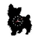 Relógio de Parede Silencioso Cachorro Cachorra PET Yorkshire Decoração MDF.