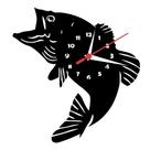 Relógio de Parede Silencioso Peixe Carpa Pescador Pescaria Decoração MDF.