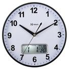 Relógio de Parede Termômetro e Calendário Branco e Preto Herweg 4608-034