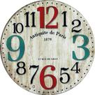 Relógio de parede Vintage Antiquite de Paris 30 cm com design retrô Relógio de parede Vintage Antiquite de Paris 30 cm com design retrô