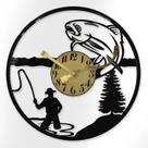 Relógio de parede Vintage Fishing Design 30x30cm Metal e PVC Relógio de parede Vintage Fishing Design 30x30cm Metal e PVC