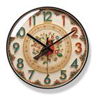 Relógio de parede vintage floral de 12 polegadas de quartzo silencioso sem tique-taque Relógio de parede vintage floral de 12 polegadas de quartzo silencioso sem tique-taque