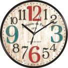 Relógio de parede vintage Paris 25 cm com moldura de madeira retrô Relógio de parede vintage Paris 25 cm com moldura de madeira retrô