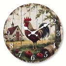 Relógio de parede Vintage Rooster Farmhouse Style 30 cm de madeira