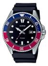 Relógio de pulso Casio Duro MDV1071A3VDF com Pulseira de resina cor preto bisel azul bordô