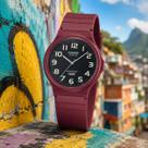Relógio de Pulso Casio Feminino Analógico Leve Esportivo Prova Dágua Redondo Vermelho MQ-24UC-4BDF