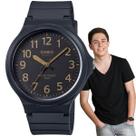 Relógio de Pulso Casio Vintage Unissex Masculino Feminino Classico Analógico Preto Prova Dágua MW-240 -1B2VDF
