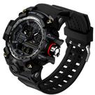 Relógio de Pulso Digital de Quartzo Estilo Militar TX Sport Duplo Display A Prova de Choque - Preto Vermelho
