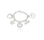 Relógio de pulso feminino Carrara com berloqueira RR28862q