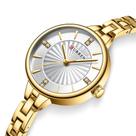 Relógio De Pulso Feminino Dourado Curren Pulseira Metálica