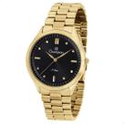 Relógio de Pulso Masculino Champion Analógico Slim Dourado Preto CN21087U
