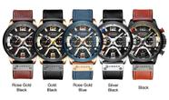 Relogio de pulso masculino curren 8329 pulseira couro