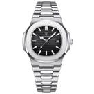 Relógio De Pulso Masculino Poedagar Prateado Luxo Aço Inox