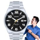 Relógio de Pulso Orient Masculino Analógico Redondo Aço Inóx Prova Dágua Casual Prata MBSS1366 P2SX