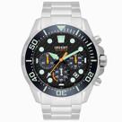 Relógio de Pulso Orient Solar Masculino Cronógrafo Calendário Analógico Aço Inóx Prova Dágua 30 ATM Robusto Redondo Casual Prata MBSSC260 P1SX