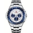 Relógio de Pulso Quartzo para Homens Pulseira em Aço Inoxidável com Ponteiros Luminosos