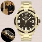 Relógio de Pulso Technos Masculino Quartzo Resistência à Água 100m Casual Dourado 2317AE/1M