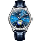 Relógio de Quartzo Casual Masculino Impermeável Luminoso Mostrador Céu Estrelado