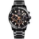 relógio de quartzo casual masculino pulseira de aço inoxidável à prova dagua