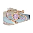 Relógio De Quartzo Feminino Com Trevo De Três Folhas Cravejado De Diamantes, Ajustável, Elegância