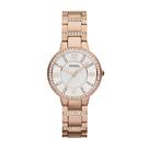 Relógio de quartzo feminino Fossil Virginia 30 mm em ouro rosa