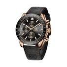 Relógio De Quartzo Masculino Clássico À Prova D'água SAPPHERO Com Pulseira De Couro, Relógio