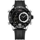 Relógio de Quartzo Masculino Design Esportivo Display Lcd Luminoso Impermeável