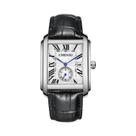 Relógio De Quartzo Masculino Elegante Com Pulseira De Couro Impermeável, Mostrador Quadrado
