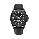 Relógio De Quartzo Masculino Em Couro Preto 45mm Esportivo Para Trabalho E Lazer 3Bar À Prova d'Água