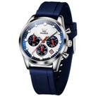 Relógio de Quartzo Masculino Pulseira de Silicone Multifuncional Impermeável