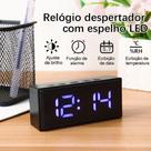 Relógio Despertador Digital Espelhado Led Tudo em Caixa SZ6093-02 com Alarme e Visor Decorativo Relógio Despertador Digital Espelhado Led Tudo em Caixa SZ6093-02 com Alarme e Visor Decorativo