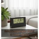 Relógio Despertador Digital Mesa Alarmes Display LED Acorda AparelhoEletrônico Preto