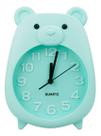 Relógio Despertador Quarto Infantil Menino Urso Verde - 18cm