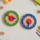 Relógio Didático Infantil 14cm Brinquedo Educativo para Aprender as Horas, Coordenação Motora e Raciocínio Cor:Azul