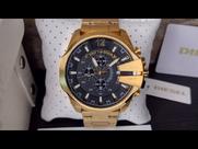 Relógio Diesel dz4344 Mega Chief Dourado Fundo Preto