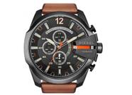 Relogio Diesel Masculino Dz4343 Chronografo Pulseira De Couro 52mm