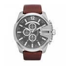 Relógio Diesel Mega Chief 51mm Aço Inoxidável com Pulseira de Couro