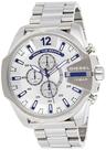 Relógio Diesel Mega Chief DZ4477 prateado em aço inoxidável masculino