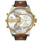 Relógio DIESEL Mr. Daddy couro masculino Detalhes Dourado DZ7483B1 Original Caixa Original NFe Relógio DIESEL Mr. Daddy couro masculino Detalhes Dourado DZ7483B1 Original Caixa Original NFe