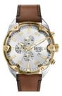 Relógio Diesel Spiked Dz4665 Aço Inox Pulseira Couro Marrom