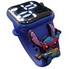 Relógio Dig Infantil Stitch Guitarra Resistente à Água-Az