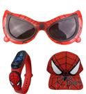 Relogio digital a prova d agua , bone e oculos modelo novo Homem Aranha , lançamento para deu filho