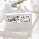 Relogio digital de mesa despertador multifuncao tela lcd iluminada sensor clima temperatura umidade ambiente branco