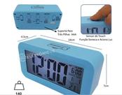 Relógio Digital Despertador Data Temperadora Cor Azul - Luatek